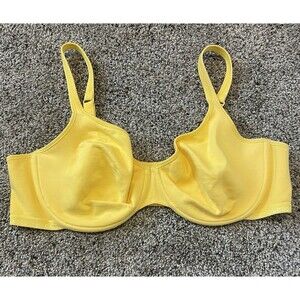cacique bra Yellow 44d Unlined Wired T-shirt Bra Back Closure